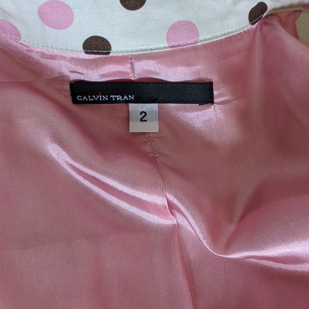 Calvin Tran Polka Dot Trench Coat Size 2 - Picture 7 of 9